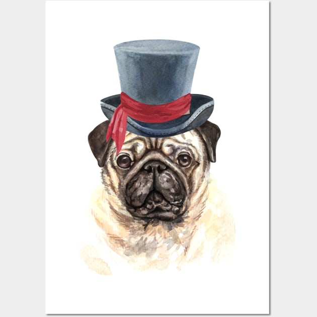 Cute Bulldog-Watercolor painting #2 Wall Art by roykhensin